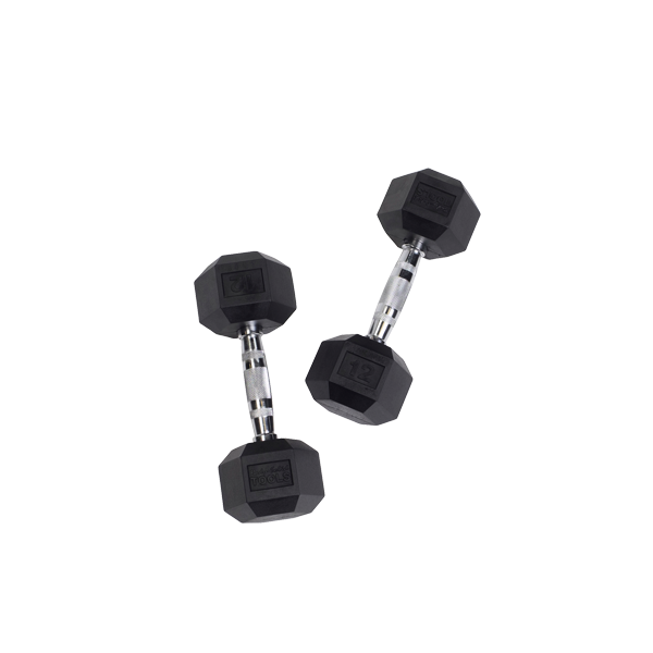 Body-Solid Rubber Hex Dumbbell