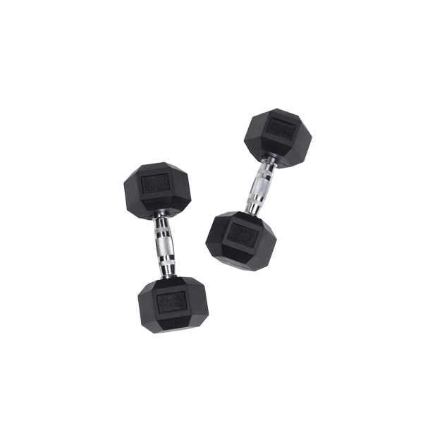 Body-Solid Rubber Hex Dumbbell