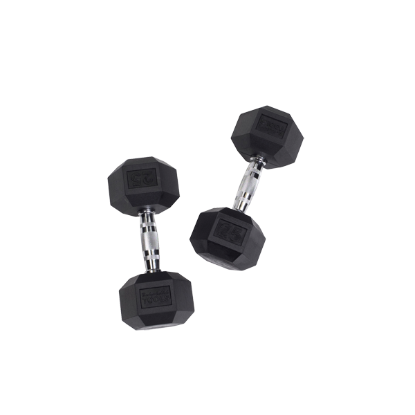 Body-Solid Rubber Hex Dumbbell