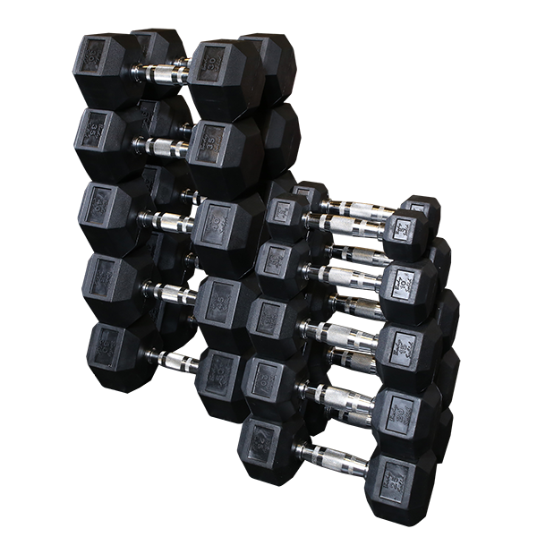 Body-Solid Rubber Hex Dumbbell - Performance Zone Sports